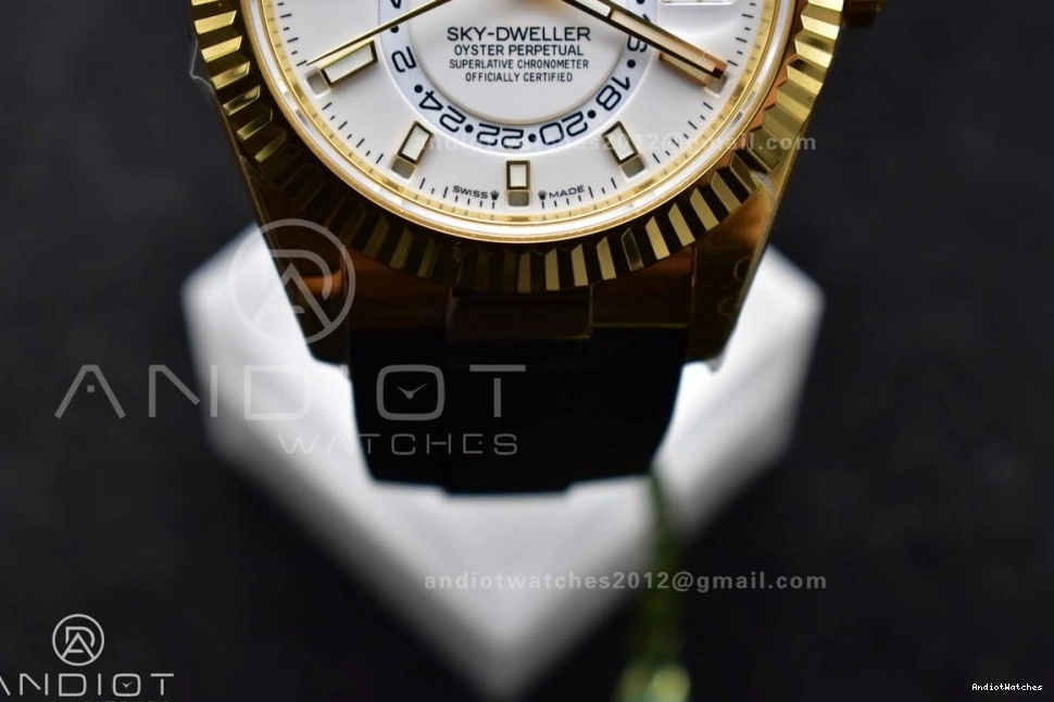 1100 1:1 YG Functional Best on A23J Strap 336238 Oysterflex White (Gain Sky-Dweller ZF Edition Dial Weight) 0106